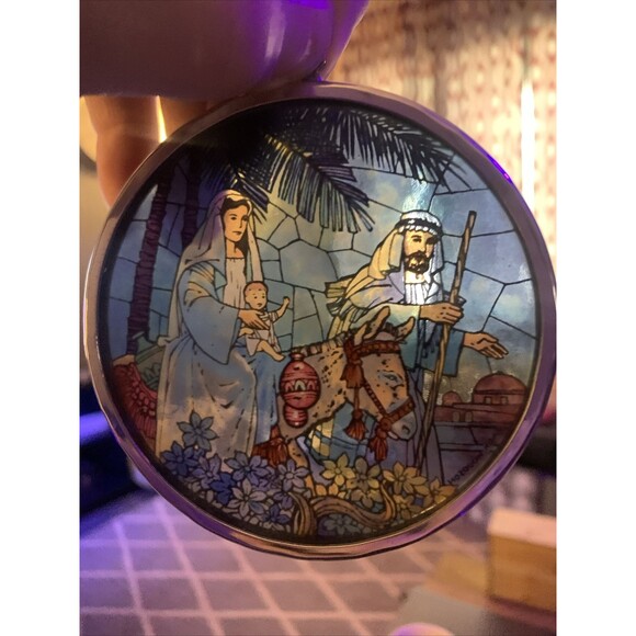Glassmasters STAINED GLASS & PEWTER- The Flight Into Egypt - Christmas Ornaments - Picture 2 of 5